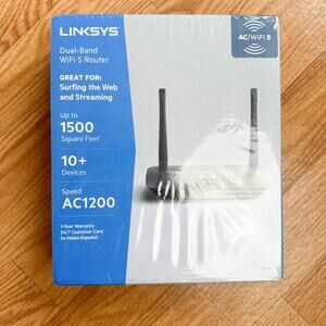 Linksys Wifi 5 Router Dual Band Mesh 5 Router, Black